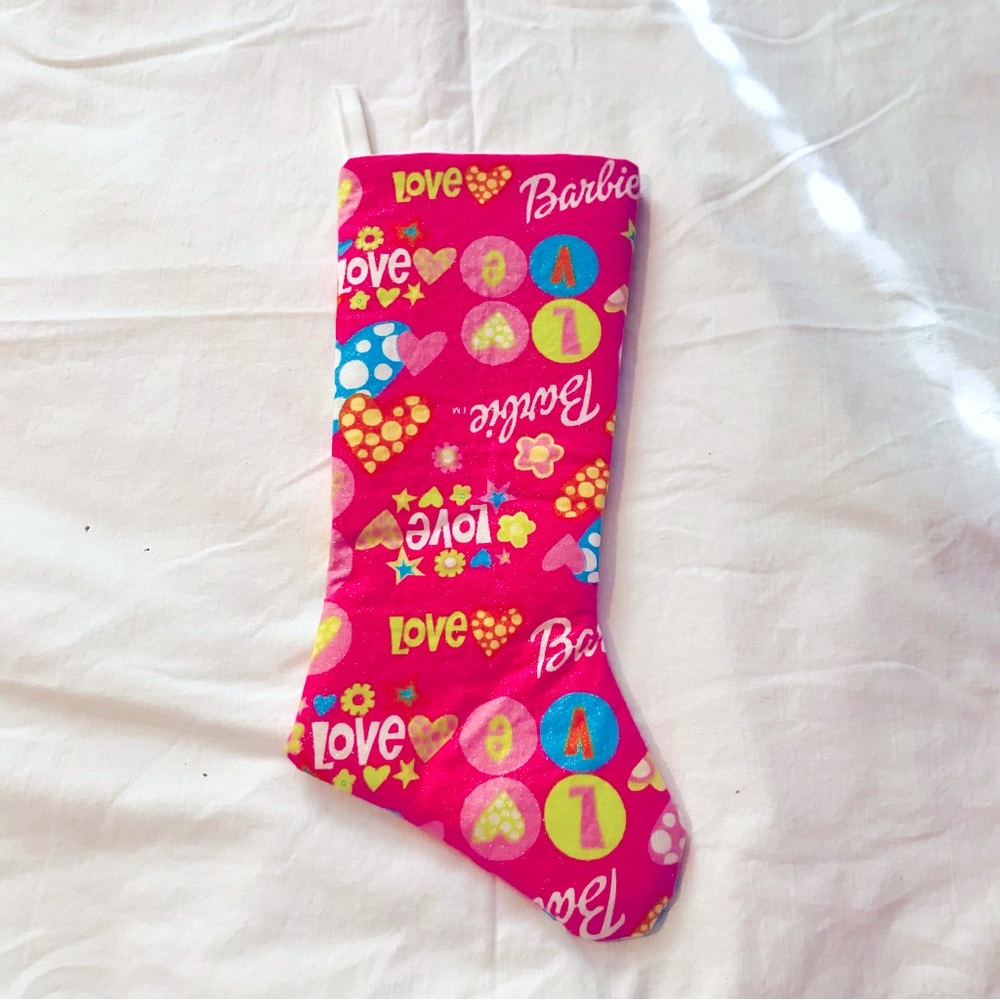 Pink Barbie Christmas Stocking Handcrafted